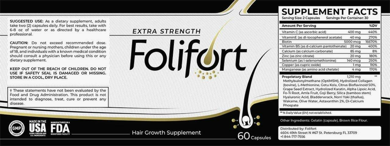 Folifort Supplement Facts